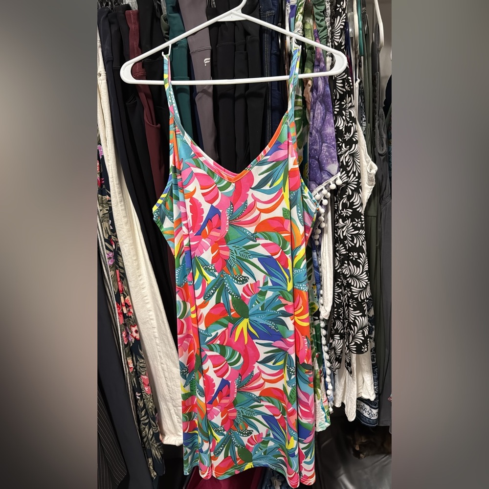 Colorful Tropical Print Dress